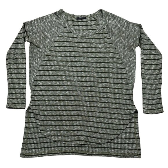 Staccato Womens  Green Black Striped Long-Sleeve Sweater Tunic Top Knit Large - Picture 5 of 15